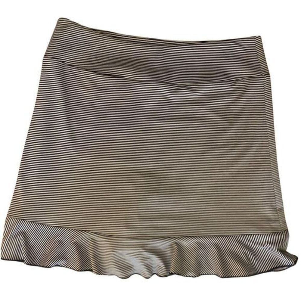 Golftini blue martini Skirt - M black , white striped , polyester spandex